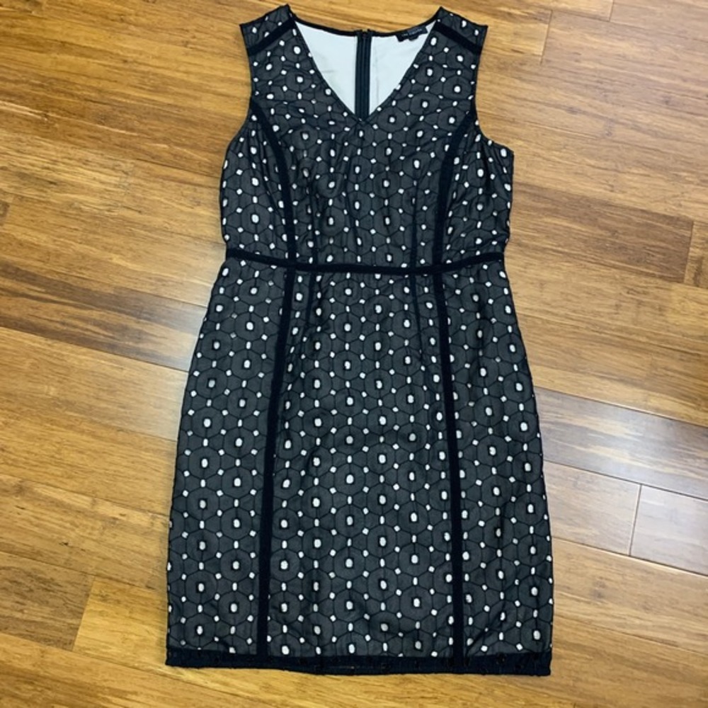 The Limited Black Dress‎ Womens Size 6 Sleeveless Sheath Polka Dot Eyelet Lined